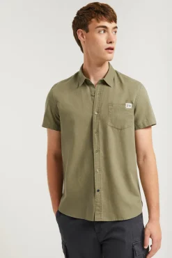 Polo Club Chemises*Chemise en lin avec poche sur la poitrine Kaki