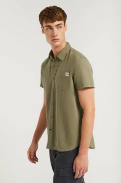 Polo Club Chemises*Chemise en lin avec poche sur la poitrine Kaki