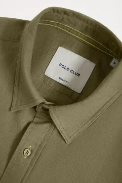 Polo Club Chemises*Chemise en lin avec poche sur la poitrine Kaki