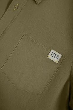 Polo Club Chemises*Chemise en lin avec poche sur la poitrine Kaki