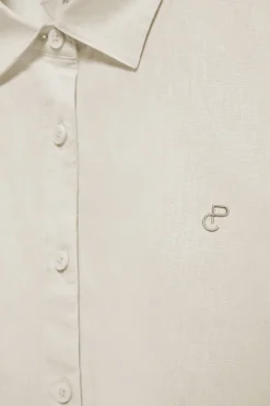 Polo Club Chemises*Chemise loose en lin et coton avec monogramme brodé Beige