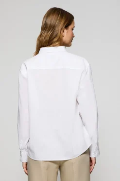 Polo Club Chemises*Chemise loose he en lin et coton avec monogramme brodé Blanc