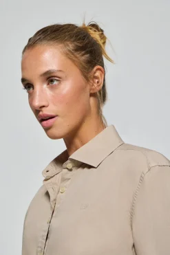 Polo Club Chemises*Chemise loose fit couleur avec logo block Sable