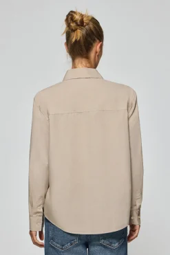 Polo Club Chemises*Chemise loose fit couleur avec logo block Sable