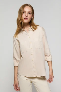 Polo Club Chemises*Chemise loose fit couleur à poches et détail Sable