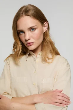Polo Club Chemises*Chemise loose fit couleur à poches et détail Sable