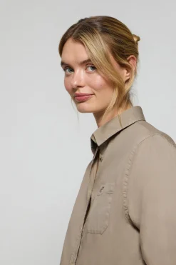 Polo Club Chemises*Chemise loose fit Simona avec un monogramme brodé PC Camel