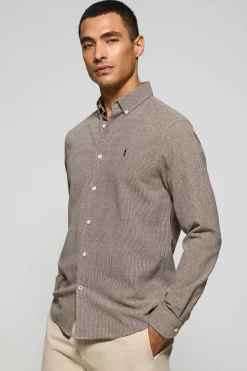 Polo Club Chemises*Chemise marron Williams pied-de-poule avec logo Rigby Go brodé Brun