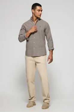 Polo Club Chemises*Chemise marron Williams pied-de-poule avec logo Rigby Go brodé Brun