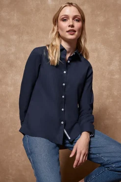 Polo Club Chemises*Chemise Oxford à logo brodé Bleu Marine
