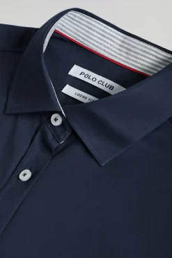 Polo Club Chemises*Chemise Oxford à logo brodé Bleu Marine