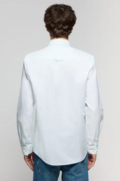 Polo Club Chemises*Chemise rayée bleu clair Oxford avec broderie Bleu Ciel