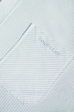 Polo Club Chemises*Chemise rayée bleu clair Oxford avec broderie Bleu Ciel