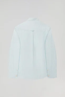 Polo Club Chemises*Chemise rayée bleu clair Oxford avec broderie Bleu Ciel