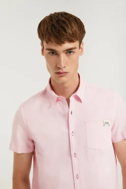 Polo Club Chemises*Chemise rose en lin avec poche sur la poitrine Rose clair