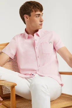 Polo Club Chemises*Chemise rose en lin avec poche sur la poitrine Rose clair