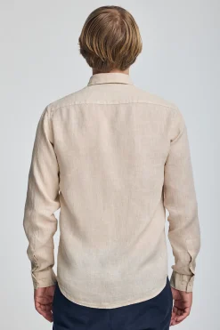 Polo Club Chemises*Chemise en lin garment dye avec une broderie Rigby Go Sable