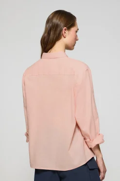 Polo Club Chemises*Chemise loose fit en lin et coton avec monogramme brodé Saumon