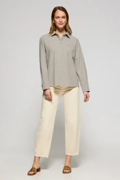 Polo Club Chemises*Chemise Scarlet rayée loose fit à bouton nacré Beige
