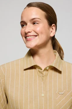 Polo Club Chemises*Chemise Scarlet rayée loose fit à bouton nacré Moutarde