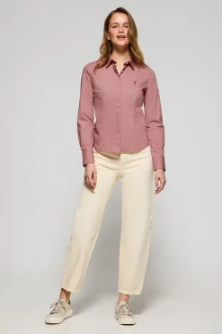 Polo Club Chemises*Chemise Slim en popeline corail avec logo brodé Rigby Go Coral