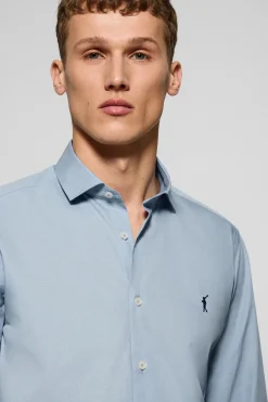 Polo Club Chemises*Chemise Slim en popeline avec logo brodé Rigby Go Bleu Ciel