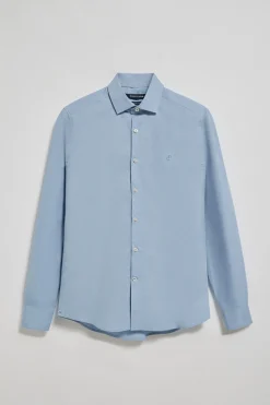 Polo Club Chemises*Chemise Slim en popeline bleu clair avec monogramme brodé Bleu Ciel