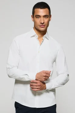 Polo Club Chemises*Chemise Slim en popeline he avec monogramme brodé Blanc