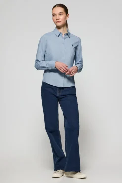 Polo Club Chemises*Chemise Slim en popeline avec logo brodé Rigby Go Bleu Ciel