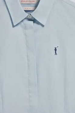 Polo Club Chemises*Chemise Slim en popeline avec logo brodé Rigby Go Bleu Ciel