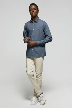 Polo Club Chemises*Chemise Slim en popeline bleu avec logo Rigby Go Denim