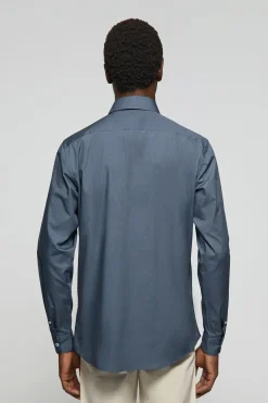 Polo Club Chemises*Chemise Slim en popeline bleu avec logo Rigby Go Denim