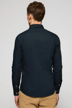 Polo Club Chemises*Chemise Slim en popeline monogramme brodé Bleu Marine