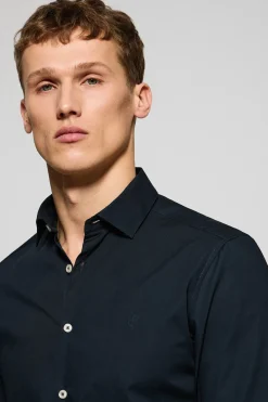 Polo Club Chemises*Chemise Slim en popeline monogramme brodé Bleu Marine