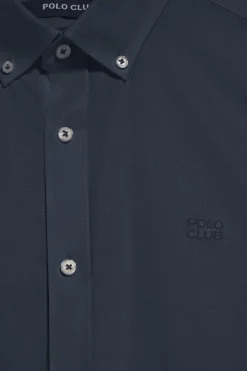 Polo Club Chemises*Chemise unie en tissu Oxford avec logo brodé Bleu Marine