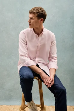 Polo Club Chemises*Chemise unie en tissu Oxford avec logo brodé Rose