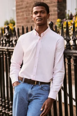 Polo Club Chemises*Chemise unie en tissu Oxford avec logo brodé Rose