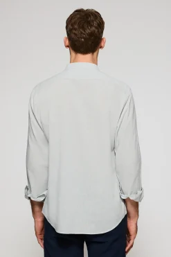 Polo Club Chemises*Chemise à col Mao en lin et coton avec broderie Rigby Go Vert Clair