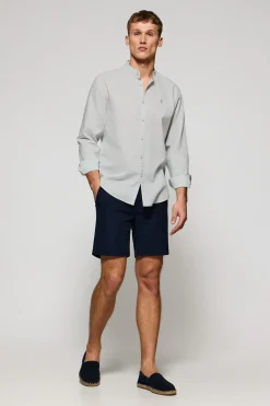 Polo Club Chemises*Chemise à col Mao en lin et coton avec broderie Rigby Go Vert Clair