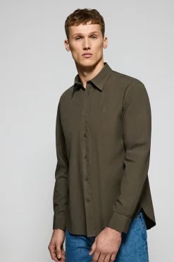 Polo Club Chemises*Chemise en popeline garnment dye avec broderie Rigby Go Vert Foncé