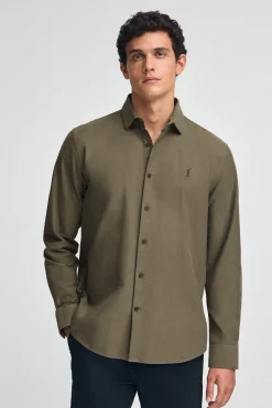 Polo Club Chemises*Chemise vert kaki à coupe slim et col italien avec logo Rigby Go Vert militaire