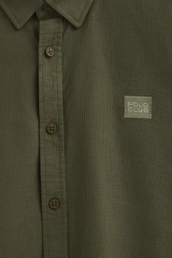 Polo Club Chemises*Chemise vert olive à coupe regular col boutonné et logo Olive Verte