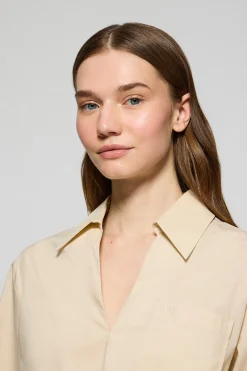 Polo Club Chemises*Chemisier Solar en coton avec détail brodé Beige