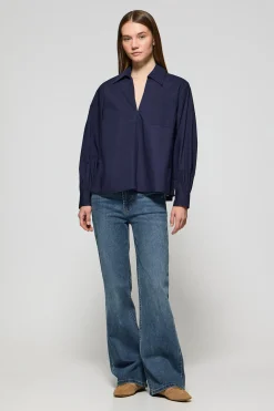 Polo Club Chemises*Chemisier Solar en coton avec détail brodé Bleu Marine