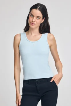 Polo Club T-Shirts*Débardeur bleu clair avec broderie Rigby Go Bleu ciel