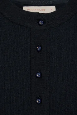 Polo Club Pulls*Gilet en maille Lalisa boutonné avec bouton nacré Bleu Marine