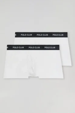 Polo Club Packs*Lot de deux boxers blancs avec logo Blanc-Noir
