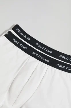 Polo Club Packs*Lot de deux boxers blancs avec logo Blanc-Noir