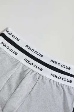 Polo Club Packs*Lot de deux boxers noir et gris avec logo Multicolore