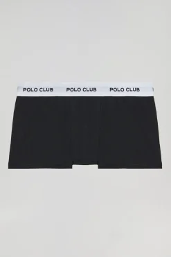 Polo Club Packs*Lot de deux boxers noirs avec logo Noir-Blanc